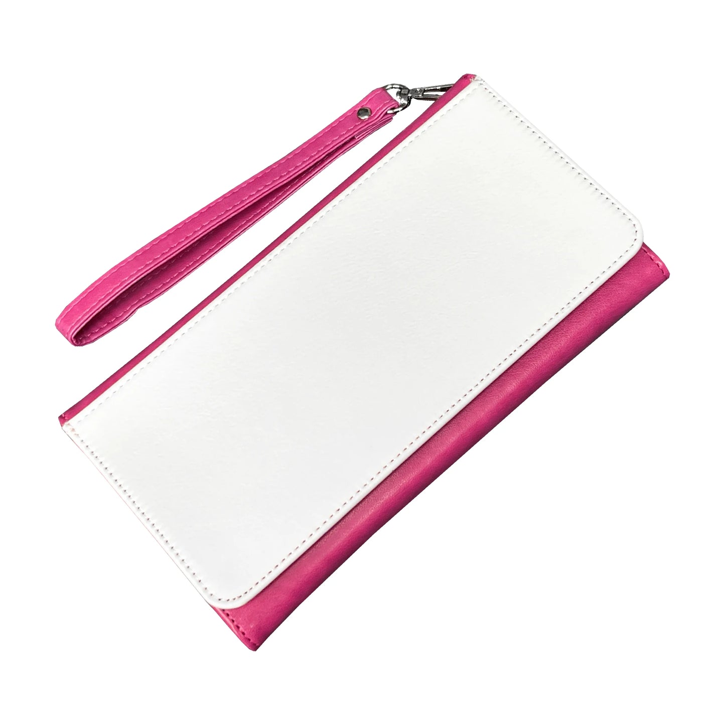 5 Pieces Sublimation Blank Women Pink Long Wallet Fashion Ladies PU Leather Wallets Large Capacity Buckle Leather Clutch Wallet
