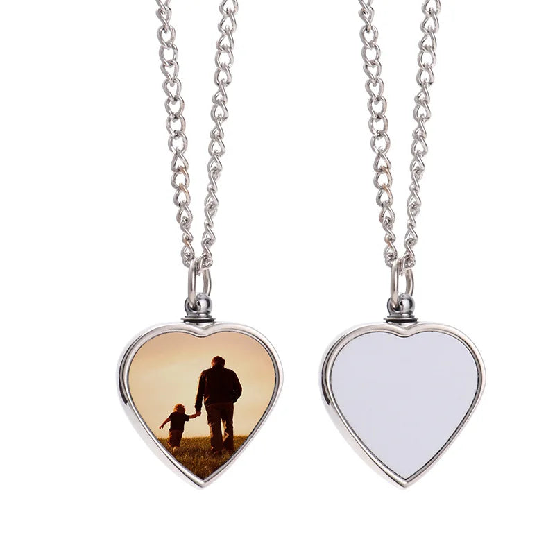 10pcs/lot Love Heart Pendant Necklace For Women Girls Gift Sublimation Blank Necklaces For Custom Anniversary Birthday Gifts