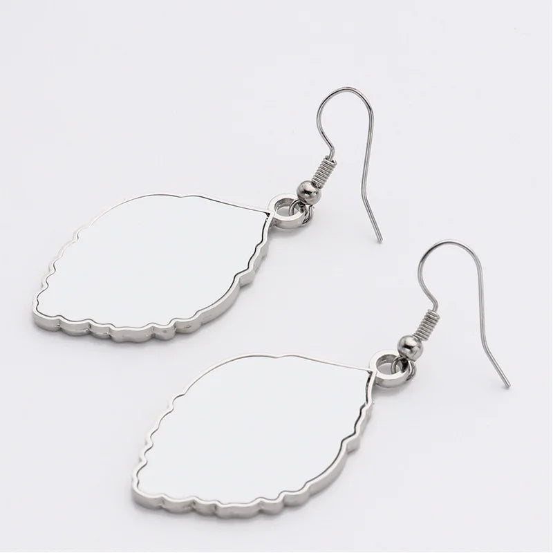 20pcs Sublimation Blank Earring Fashion Heart Earrings Fine Jewelry For Thermal Transfer Print Logo Photo Creative Gift