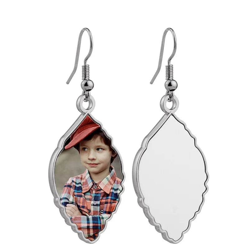 20pcs Sublimation Blank Earring Fashion Heart Earrings Fine Jewelry For Thermal Transfer Print Logo Photo Creative Gift