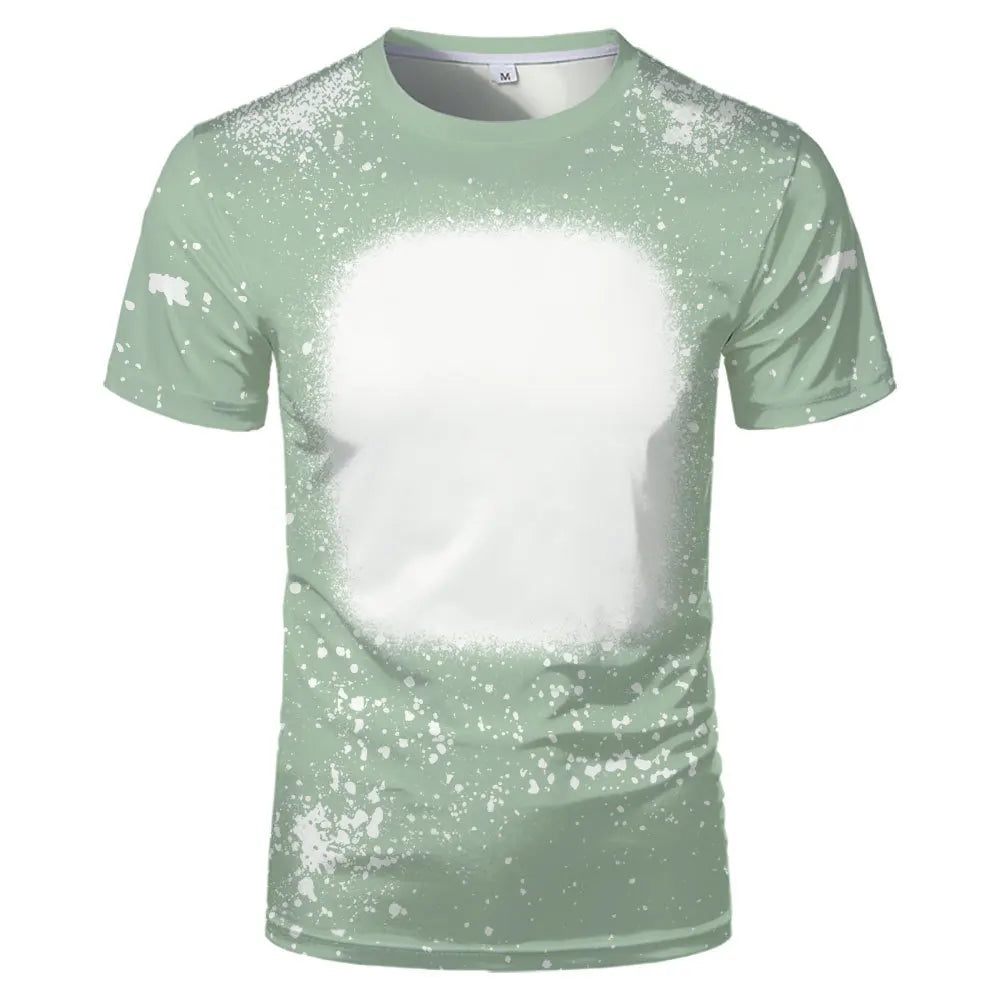 Polyester Tie-dye T-shirts Hip Hop Round Neck Short-Sleeve Sublimation Blank Top Tees for DIY Photo Or Logo