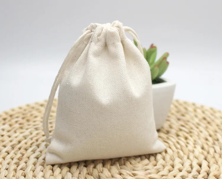 20pcs Sublimation Blank Linen Gift Bag New Year Christmas Tree Hanging Money Bags Promotional Drawstring Bags For Heat Transfer Print