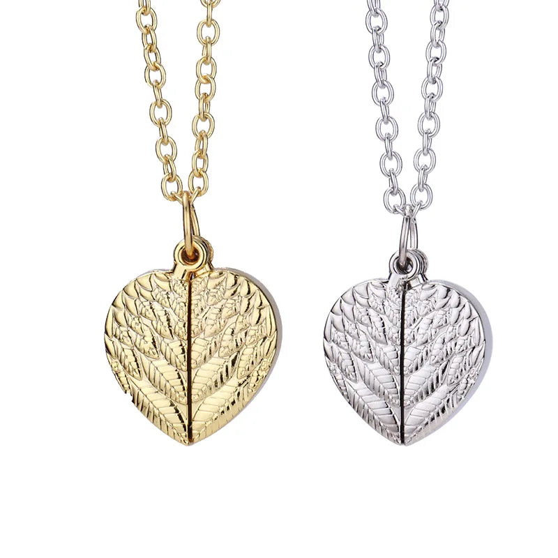 10pcs Wing Heart Pendant Necklace Sublimation Blanks Fashion Jewelry For Custom Creative Anniversary Valentine's Day Gifts