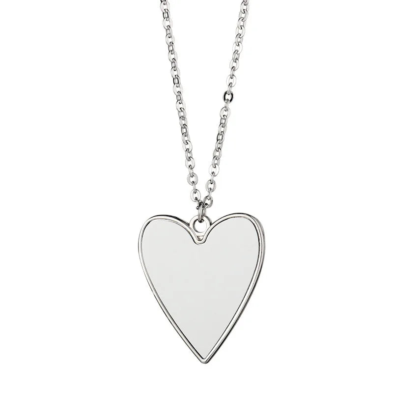 10pcs Angle Wing Pendant Necklace Sublimation Necklaces Heart Pendants Jewelry For Custom Anniversary&Valentine's Day Gift