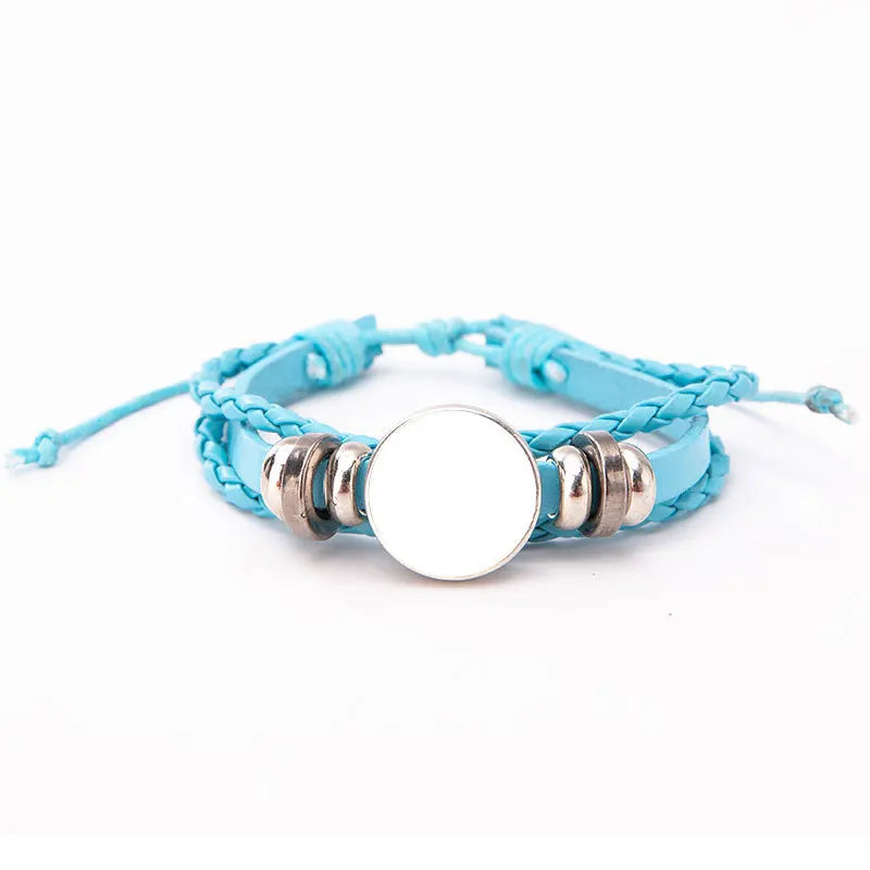 10pcs Fashion Woven Leather Rope Bracelets Sublimation Blanks Bracelet Jewelry Gifts For Birthday Valentines Day's Gift