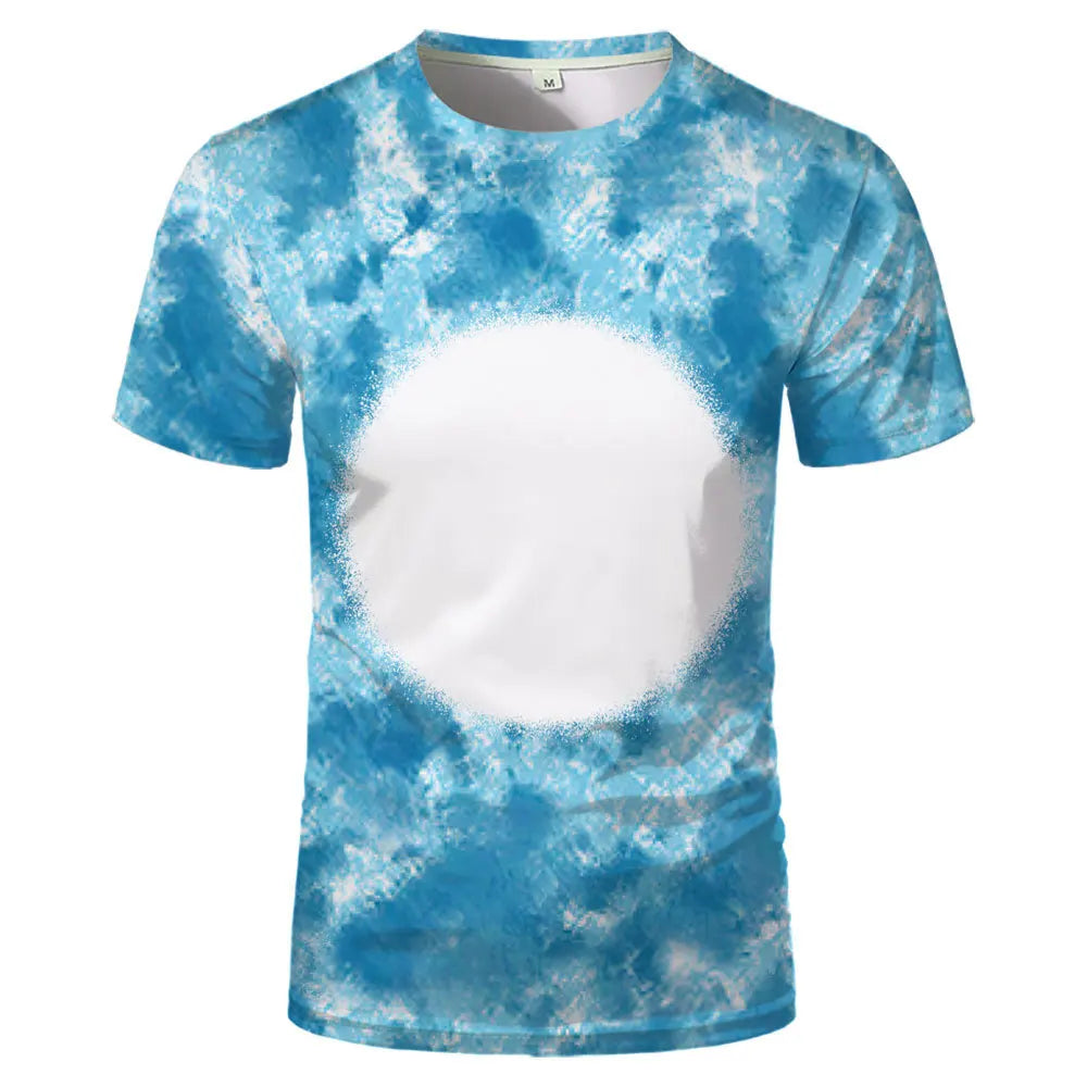 Fashion Summer Sublimation Blank T-shirt Causal Round Neck Personality Short Sleeve Top for Custom Printed Logo