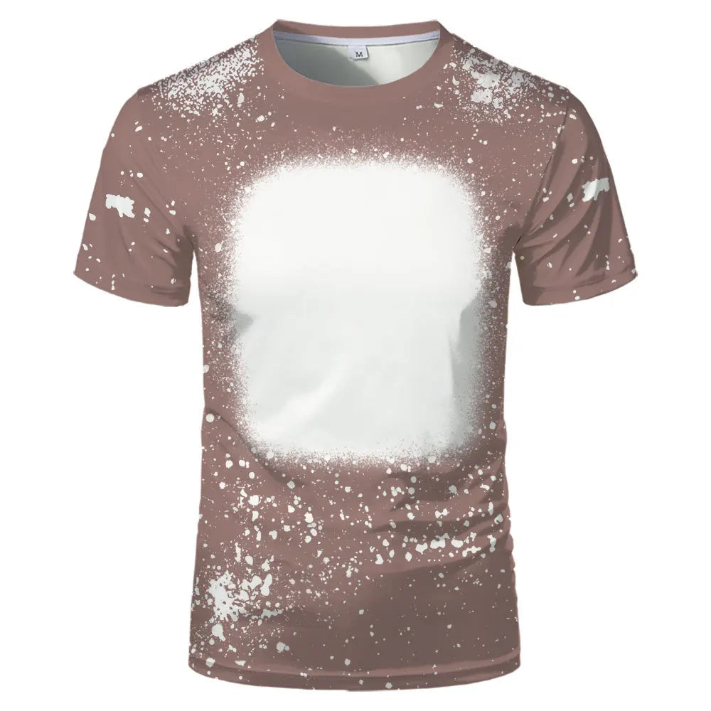 Polyester Tie-dye T-shirts Hip Hop Round Neck Short-Sleeve Sublimation Blank Top Tees for DIY Photo Or Logo