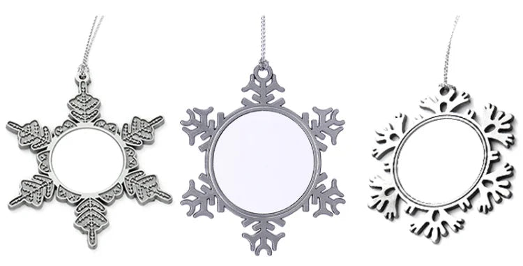 10pcs Sublimation Blank Christmas Pendant Heat Transfer Snowflake Christmas Ornaments Xmas For Christmas Tree Decoration Gift