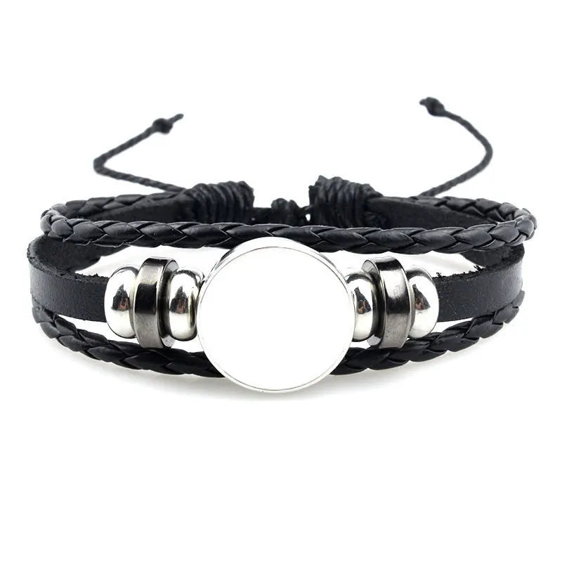 10pcs Fashion Woven Leather Rope Bracelets Sublimation Blanks Bracelet Jewelry Gifts For Birthday Valentines Day's Gift