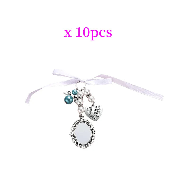 10pcs Bow Shape Pin Brooches 1-3 Oval Insert Pendants Badges Sublimation Metal Wedding Bouquet Brooches For DIY Print Logo Photo