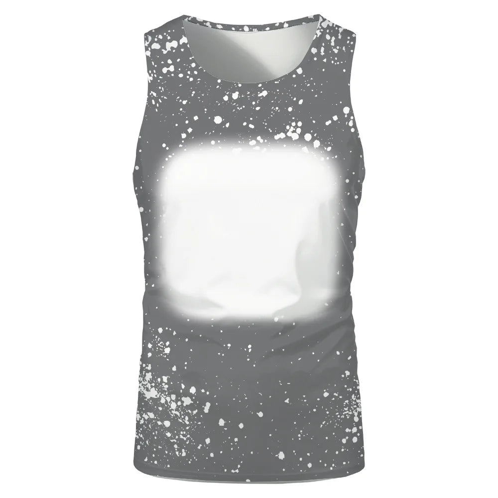 Summer Sleeveless Tops Sublimation Blanks Streetwear T-shirts Running Underwaist Tee Tops for Thermal Transfer Print Logo