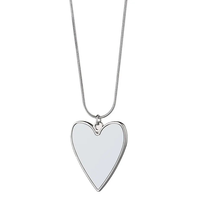 10pcs Angle Wing Pendant Necklace Sublimation Necklaces Heart Pendants Jewelry For Custom Anniversary&Valentine's Day Gift