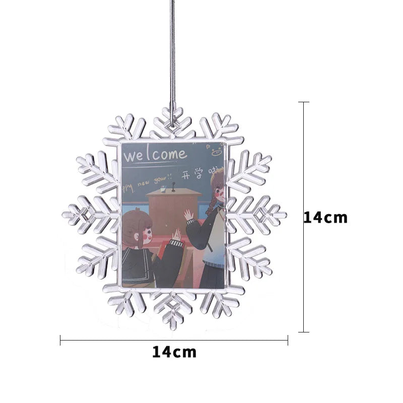 10pcs Sublimation Blank Christmas Pendant Xmas Keychain Ornaments Plastic Acrylic Christmas Snowflake Stars For Christmas Decoration