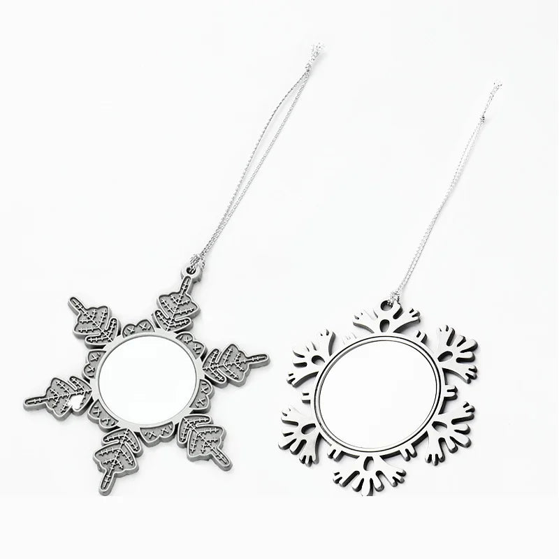 10pcs Sublimation Blank Christmas Pendant Heat Transfer Snowflake Christmas Ornaments Xmas For Christmas Tree Decoration Gift