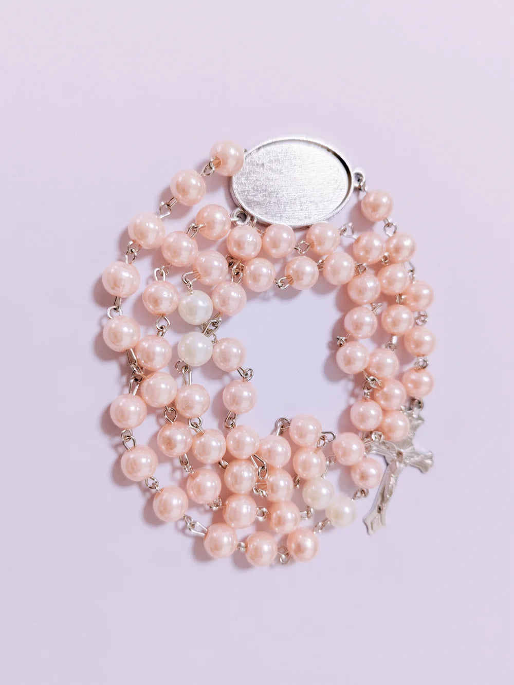 10pcs Sublimation Blank Rosary Necklace Cross Border Pendants Necklace Sublimation Blank Jewelry Necklace For DIY Printing Photo Name