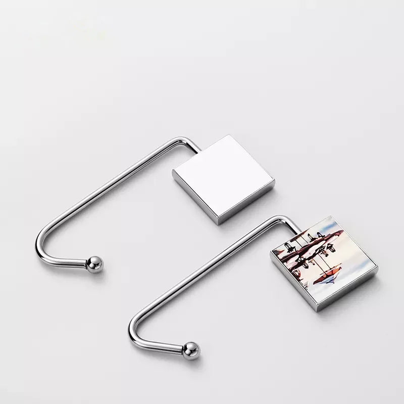 20pcs Sublimation Blank Metal Hooks Table Bag Hanger Lady Women Men Handbag Holder Craft Christmas Gifts for Custom Printing Logo
