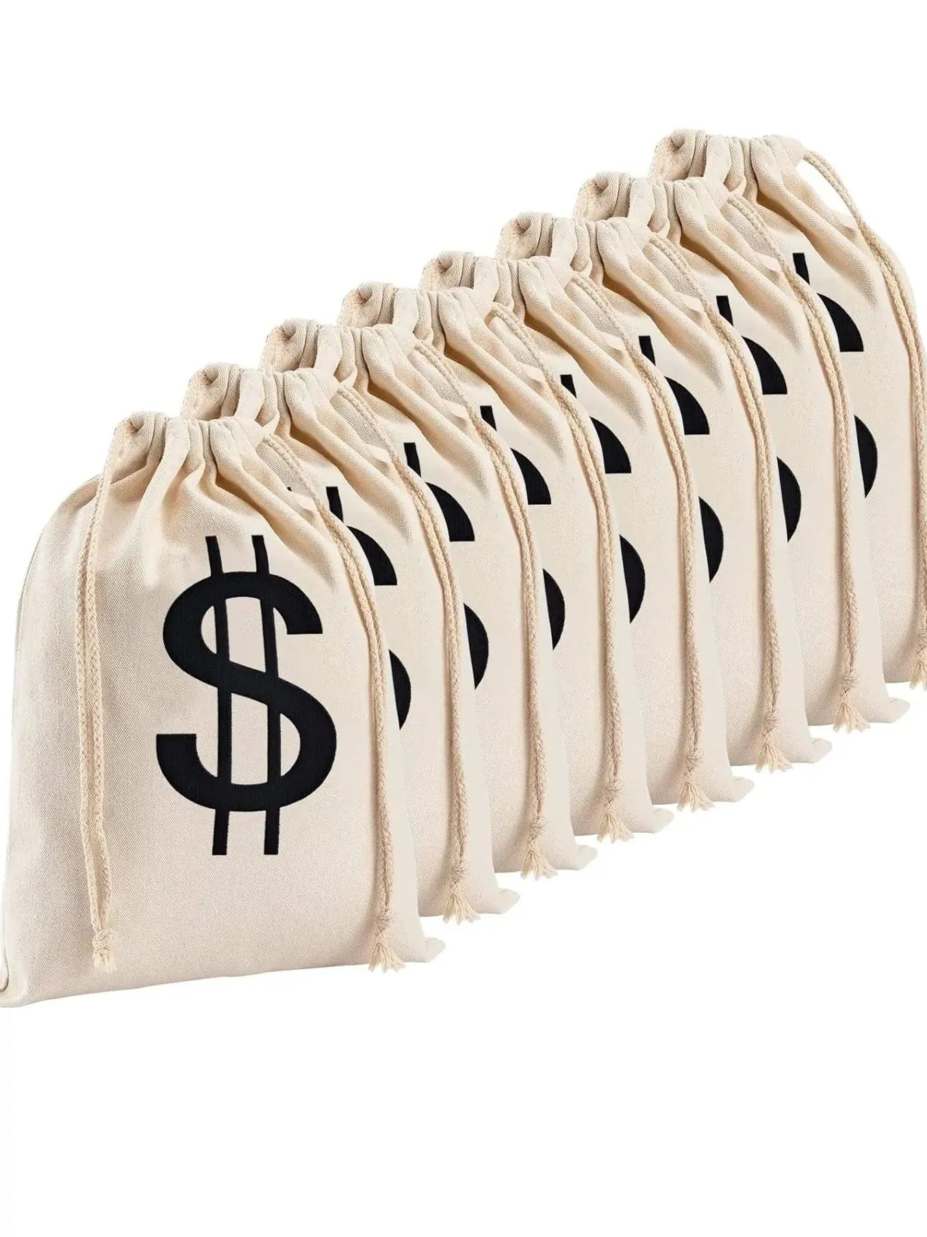 20pcs Sublimation Blank Linen Gift Bag New Year Christmas Tree Hanging Money Bags Promotional Drawstring Bags For Heat Transfer Print