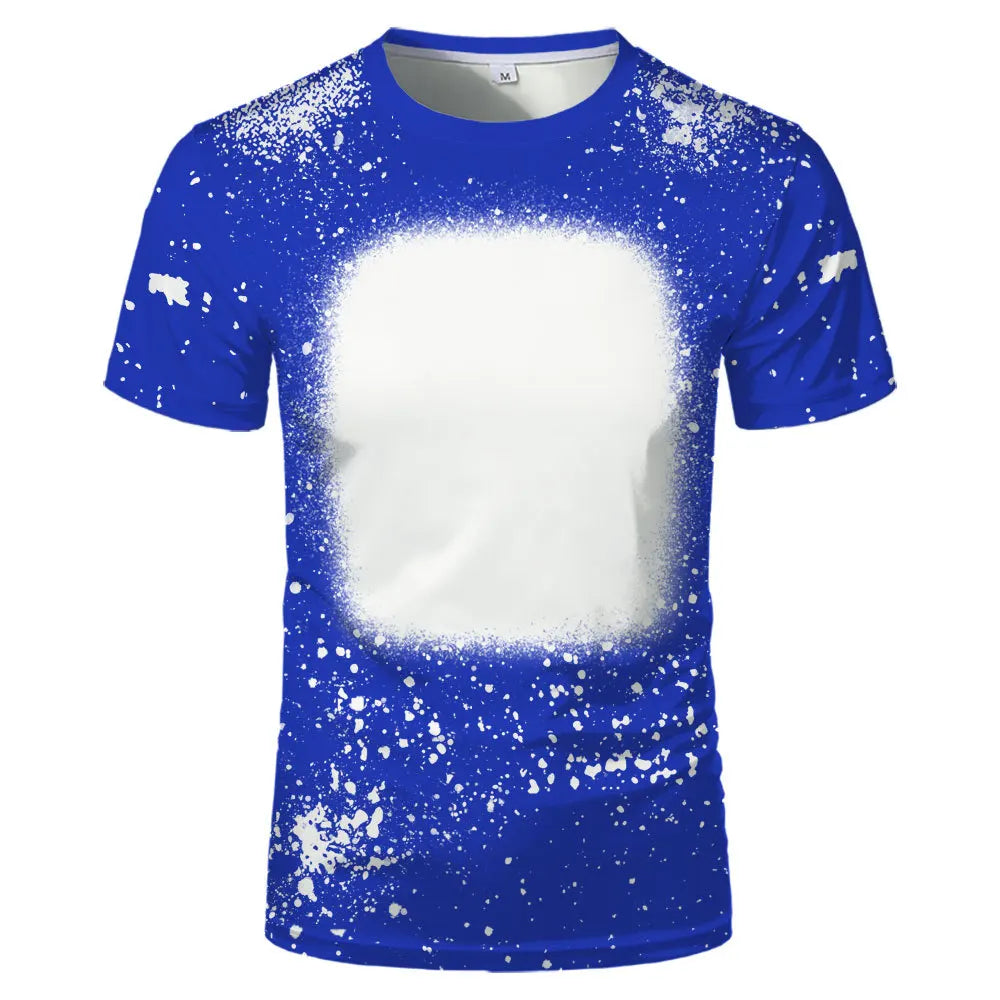 Polyester Tie-dye T-shirts Hip Hop Round Neck Short-Sleeve Sublimation Blank Top Tees for DIY Photo Or Logo