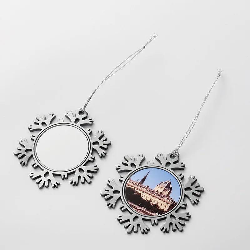 10pcs Sublimation Blank Christmas Pendant Heat Transfer Snowflake Christmas Ornaments Xmas For Christmas Tree Decoration Gift