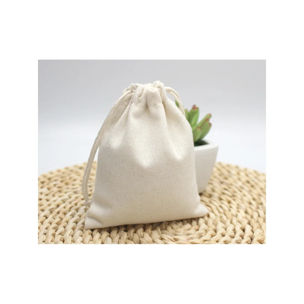 20pcs Sublimation Blank Linen Gift Bag New Year Christmas Tree Hanging Money Bags Promotional Drawstring Bags For Heat Transfer Print