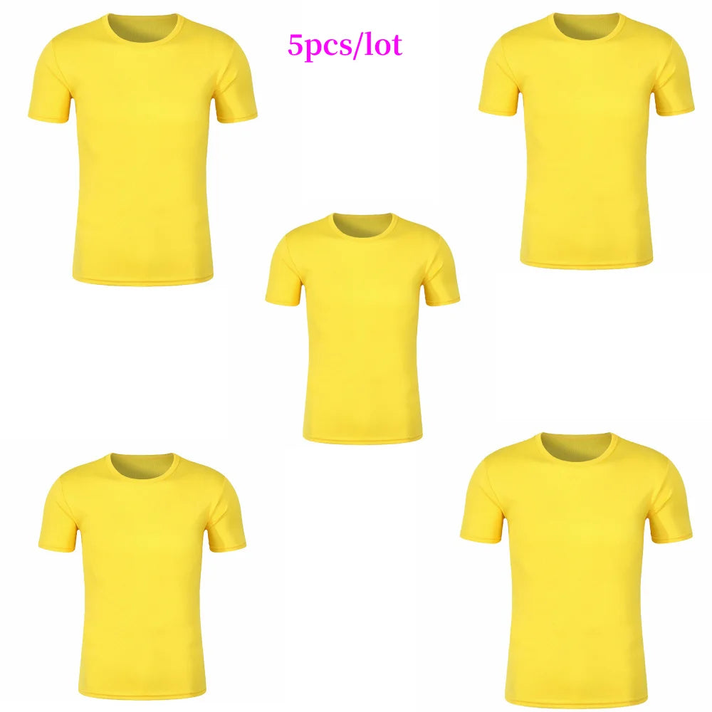5pcs Quick Dry Clothes Sublimation Mesh Plain Sports T-shirt Adults Polyester Tee Tops For Heat Transfer Print