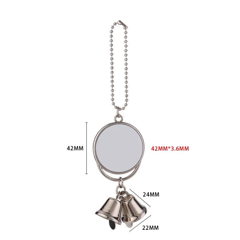 10pcs Sublimation Blank Tree Bell Keychain Bell Shape Pendant Ornaments Angel Wing Pendant For Party Christmas Decoration