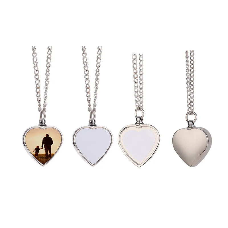 10pcs/lot Love Heart Pendant Necklace For Women Girls Gift Sublimation Blank Necklaces For Custom Anniversary Birthday Gifts