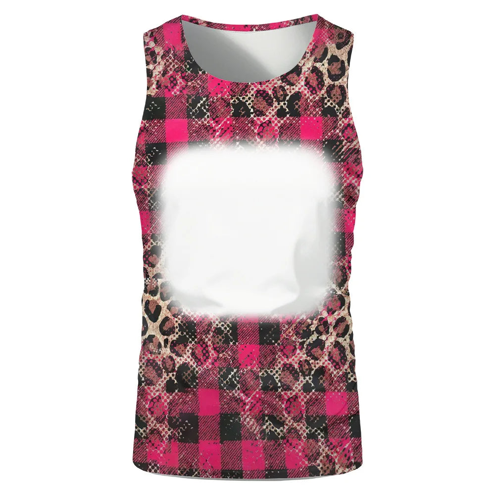 Summer Sleeveless Tops Sublimation Blanks Streetwear T-shirts Running Underwaist Tee Tops for Thermal Transfer Print Logo