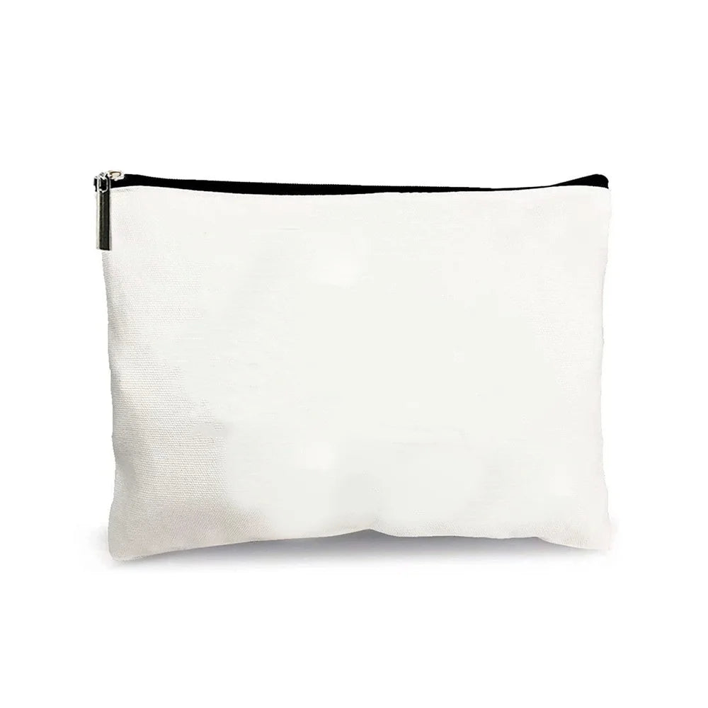 5pcs Polyester Women Wristlets Cosmetic Sublimation Blank Makeup Bag with Zipper Travel Portable Storage Bags For Heat Transfer Print