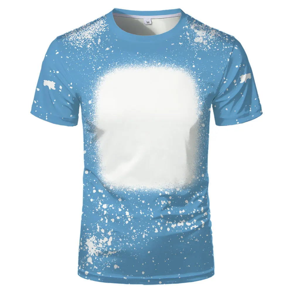 Polyester Tie-dye T-shirts Hip Hop Round Neck Short-Sleeve Sublimation Blank Top Tees for DIY Photo Or Logo