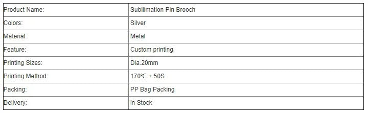 20pcs Sublimation Blank Metal Brooch With Bead Pendants Wedding Bouquet Pin Brooches with Oval Pendants For Diy Photo Print