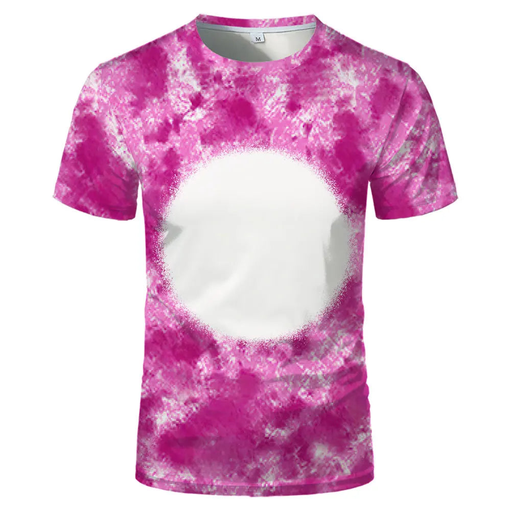 Fashion Summer Sublimation Blank T-shirt Causal Round Neck Personality Short Sleeve Top for Custom Printed Logo