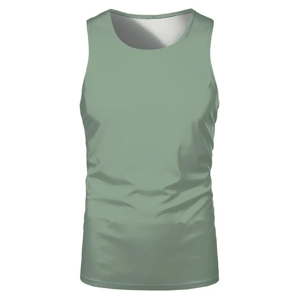 Summer Sleeveless Tshirts 100% Polyester Running Underwaist Tee Tops Heat Transfer Print Blanks Streetwear T-shirts