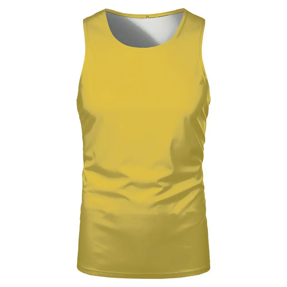 Summer Sleeveless Tshirts 100% Polyester Running Underwaist Tee Tops Heat Transfer Print Blanks Streetwear T-shirts