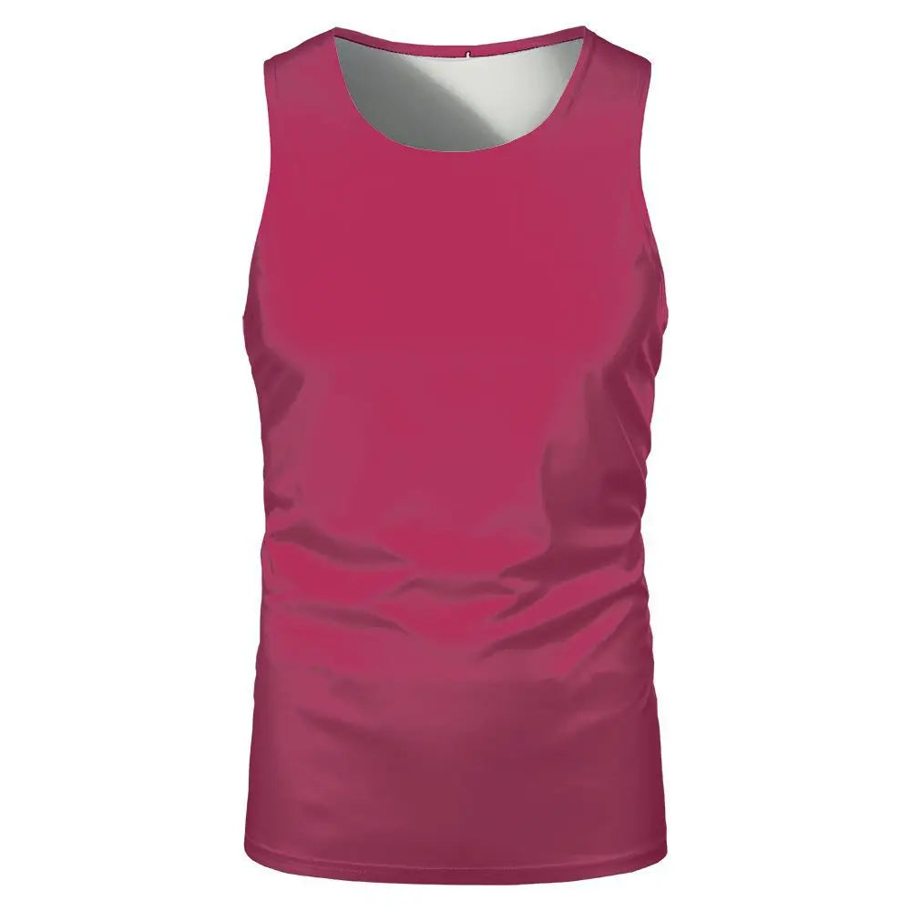 Summer Sleeveless Tshirts 100% Polyester Running Underwaist Tee Tops Heat Transfer Print Blanks Streetwear T-shirts