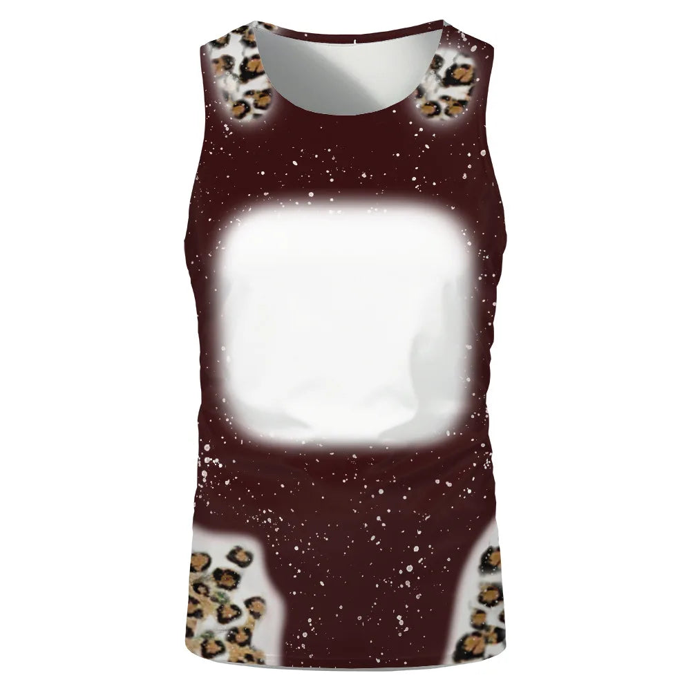 Summer Sleeveless Tops Sublimation Blanks Streetwear T-shirts Running Underwaist Tee Tops for Thermal Transfer Print Logo