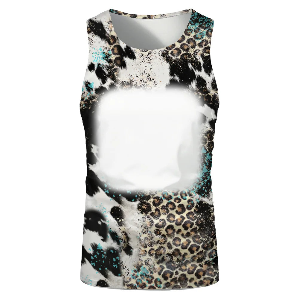 Summer Sleeveless Tops Sublimation Blanks Streetwear T-shirts Running Underwaist Tee Tops for Thermal Transfer Print Logo
