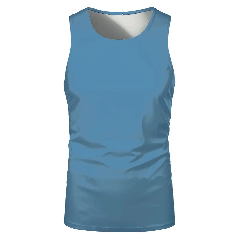 Summer Sleeveless Tshirts 100% Polyester Running Underwaist Tee Tops Heat Transfer Print Blanks Streetwear T-shirts