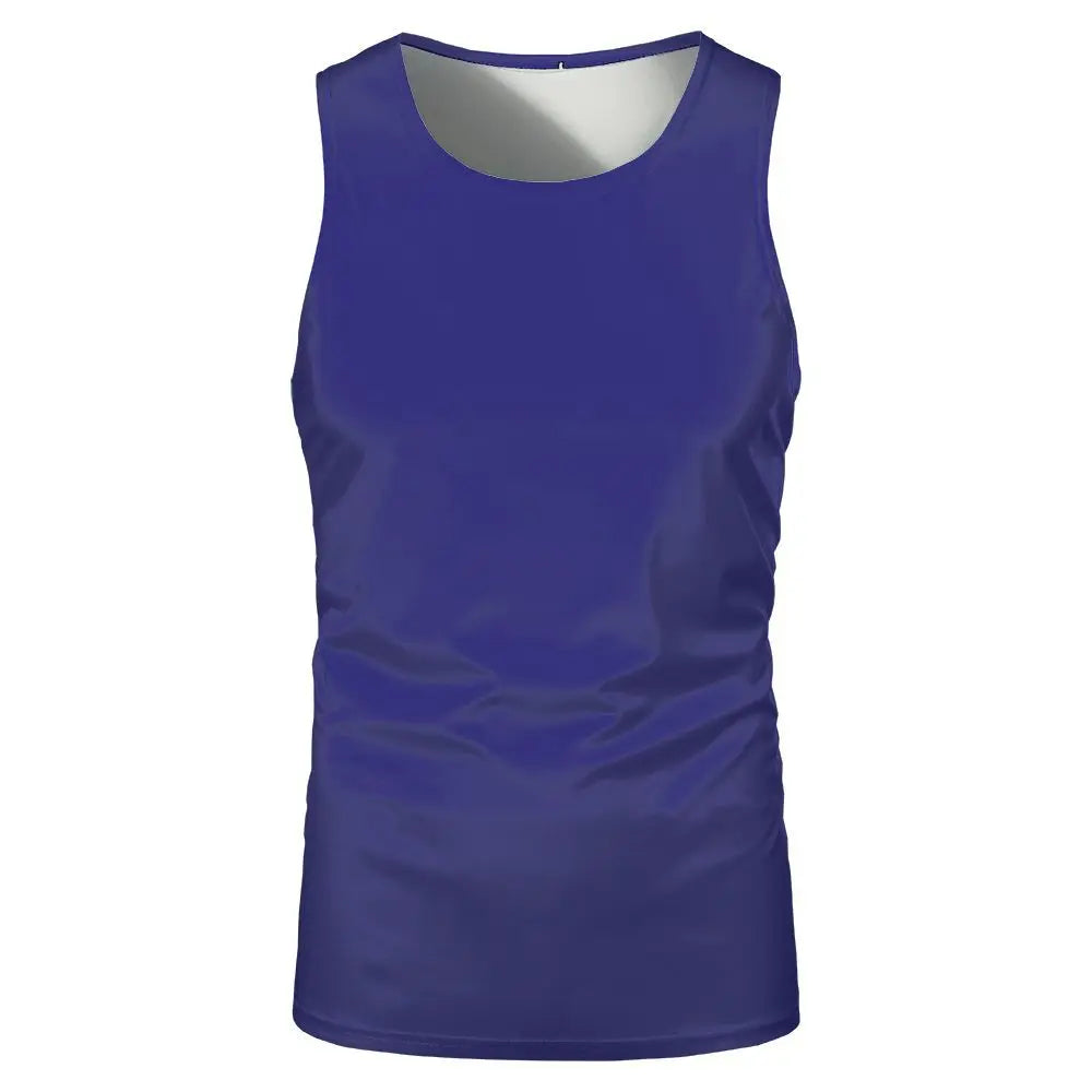 Summer Sleeveless Tshirts 100% Polyester Running Underwaist Tee Tops Heat Transfer Print Blanks Streetwear T-shirts