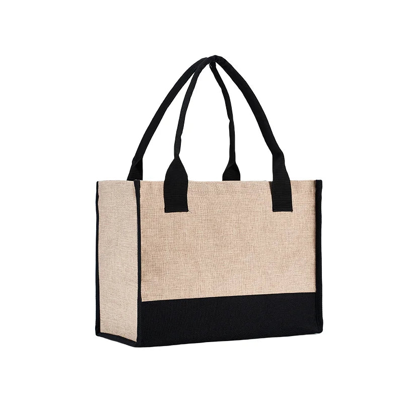 6pcs Sublimation Blank Shopping Bag Fashion Tote Shoulder Bag Storage Handbag Large Capacity Supermarket Shopping Bag For DIY Logo
