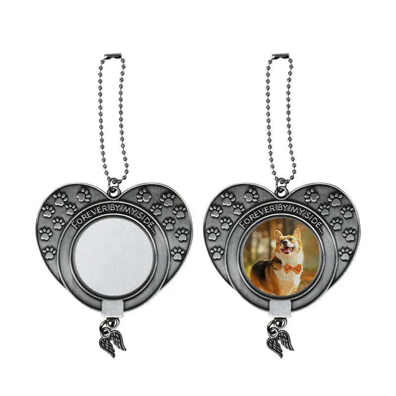 10pcs Sublimation Blank Tree Bell Keychain Bell Shape Pendant Ornaments Angel Wing Pendant For Party Christmas Decoration