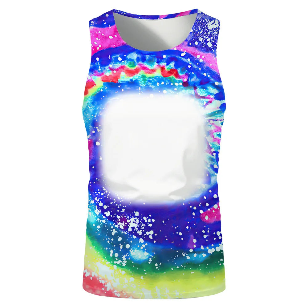 Summer Sleeveless Tops Sublimation Blanks Streetwear T-shirts Running Underwaist Tee Tops for Thermal Transfer Print Logo