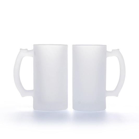 2pcs Top Quality Clear Frosted Glass Beer Mug 16OZ Sublimation Blank Printing Coffee Mug Tea Cup