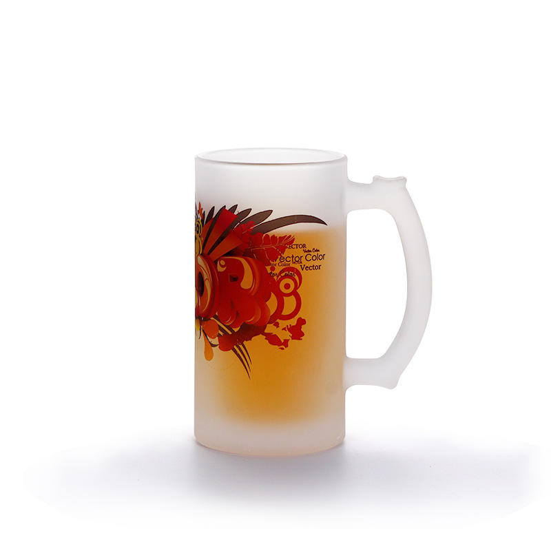 2pcs Top Quality Clear Frosted Glass Beer Mug 16OZ Sublimation Blank Printing Coffee Mug Tea Cup