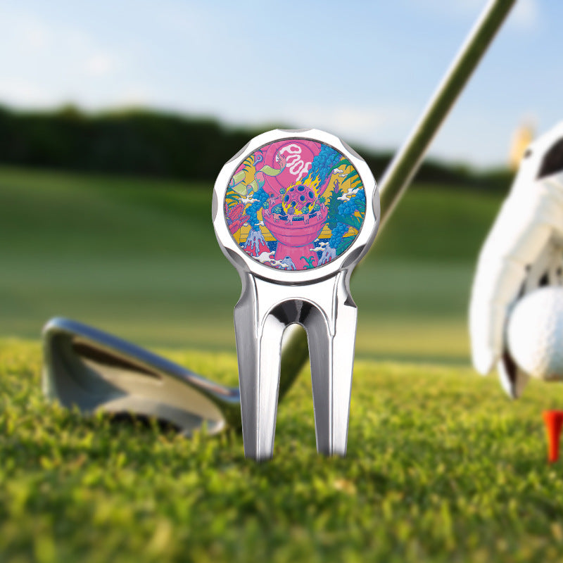 30pieces Sublimation Blank Golf Fork Divot Repair Tool Divot Tool and Ball Marker, DIY Heat Transfer Print Gift Ideas Golf Fork Multitool for Men Golfers