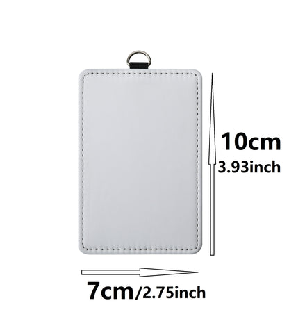 30 Pack Sublimation Blank Clear Genuine Leather ID Badge Holder DIY Heat Transfer Print Vertical ID Card Holders for Badges Waterproof Name Tag Holders for Coach Office Employees Students