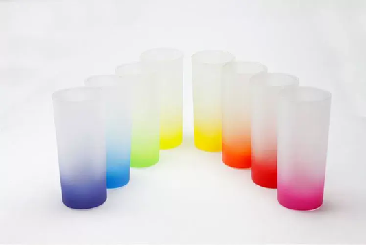 9pcs Customized Candy Color Mini Wine Glass Sublimation Frosted Shot Glass Creative Design Short Drinkware Coffee Mugs
