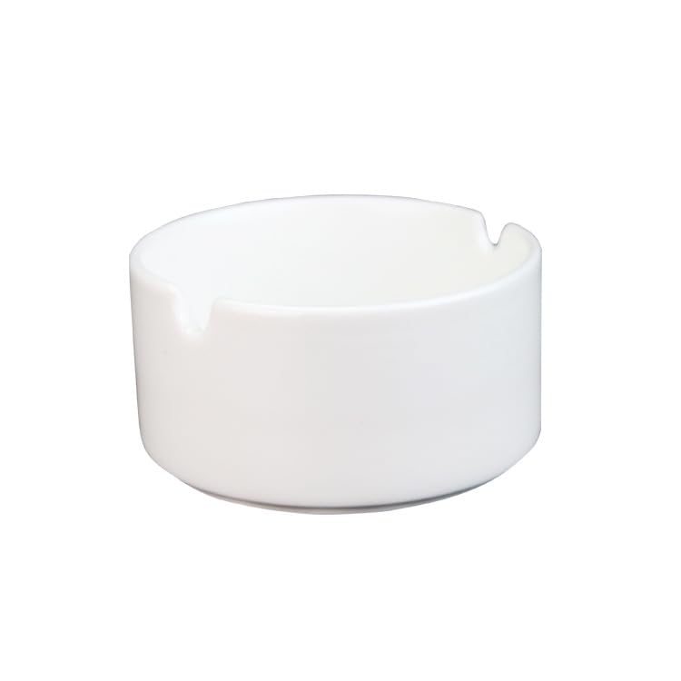 4 Pack Sublimation Blank White Ceramic Ashtrays for Cigarettes, DIY Heat Transfer Print Round Ceramic Holder for Tabletop Patio Indoor Fancy Gift for Smokers Home Office Desktop