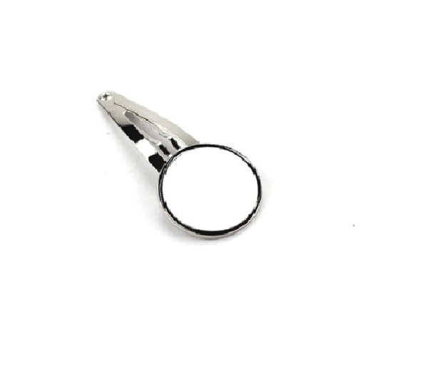100 Pcs Sublimation Blank Round Shape Hairpins Silver Round Bezel Tray 20mm Blank Metal Hair Pins DIY Heat Transfer Print Hair Pins Supplies for Jewelry Making