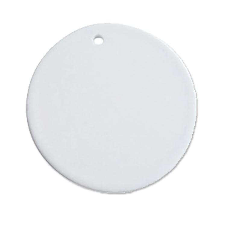 30Pcs Sublimation Blank Ceramic Ornaments Pendant Bulk Ceramic Discs Ornament for DIY Heat Press Printing White Round Porcelain Personalized Xmas Tree Ornament Keepsake Crafts Gift